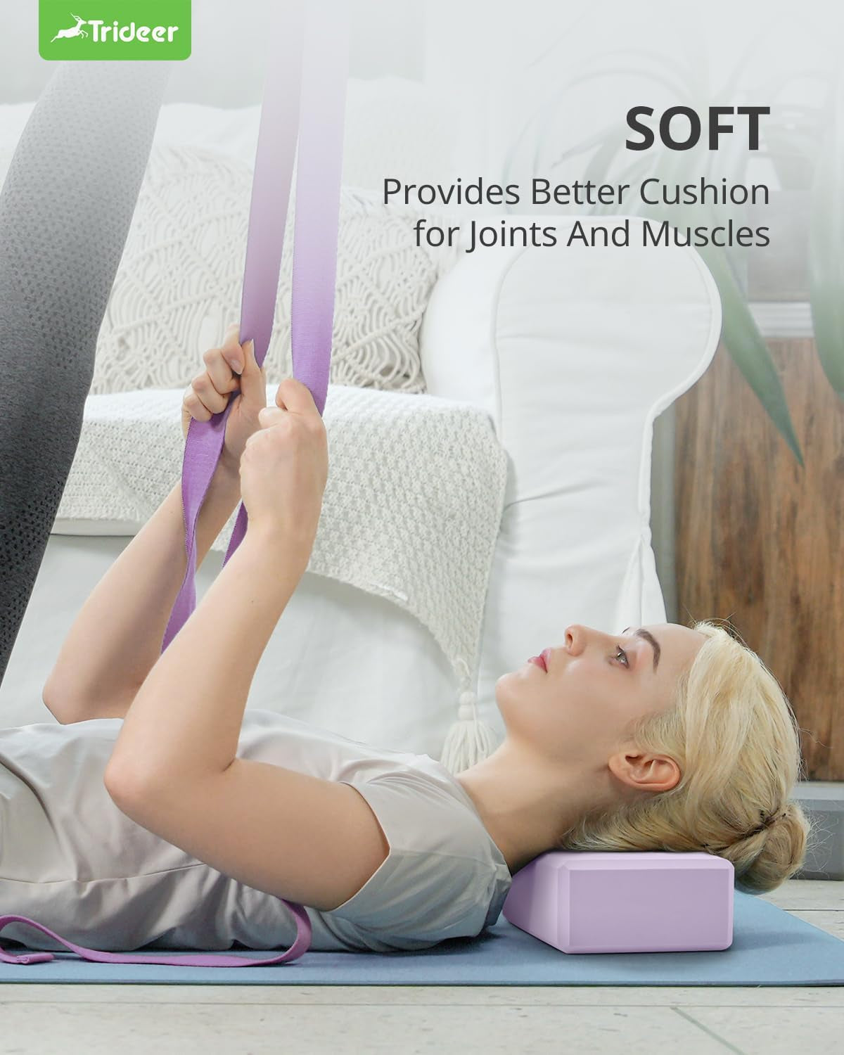 Yoga Blocks 2 Pack - Non-Slip Foam for Alignment & Stretching