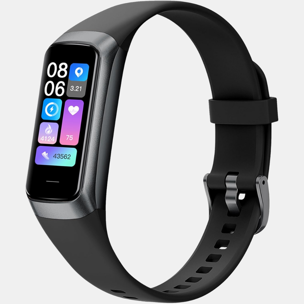 Fitness Tracker - AMOLED Display, Heart Rate, Blood Pressure Monitor