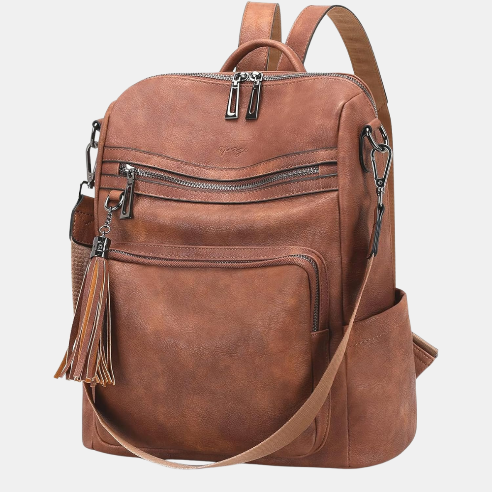 Leather Backpack Purse for Women - Fashion Tassel Shoulder Bag