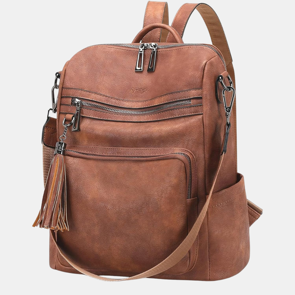 Leather Backpack Purse for Women - Fashion Tassel Shoulder Bag