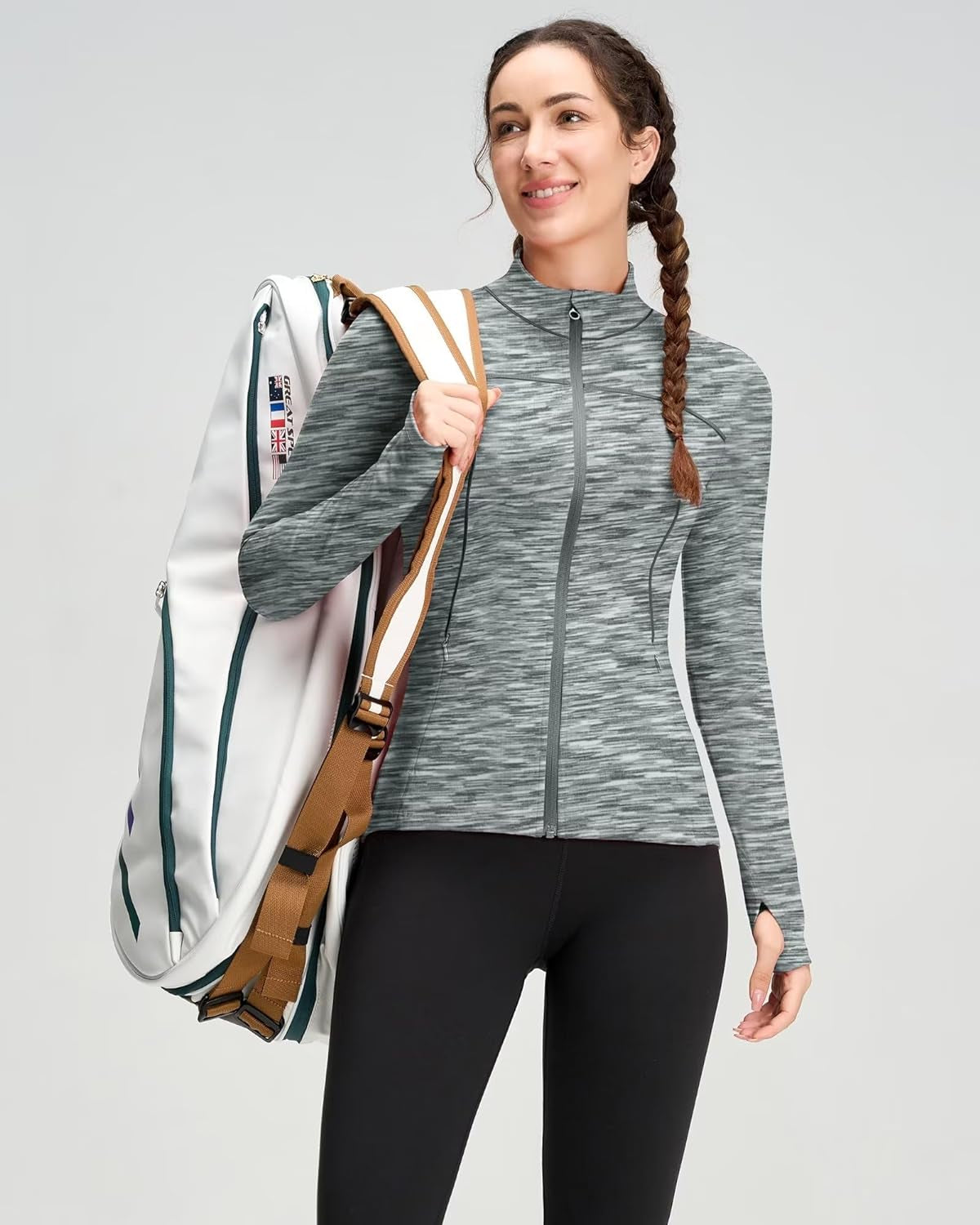 Women's Running & Workout Jacket - Full Zip Yoga Top