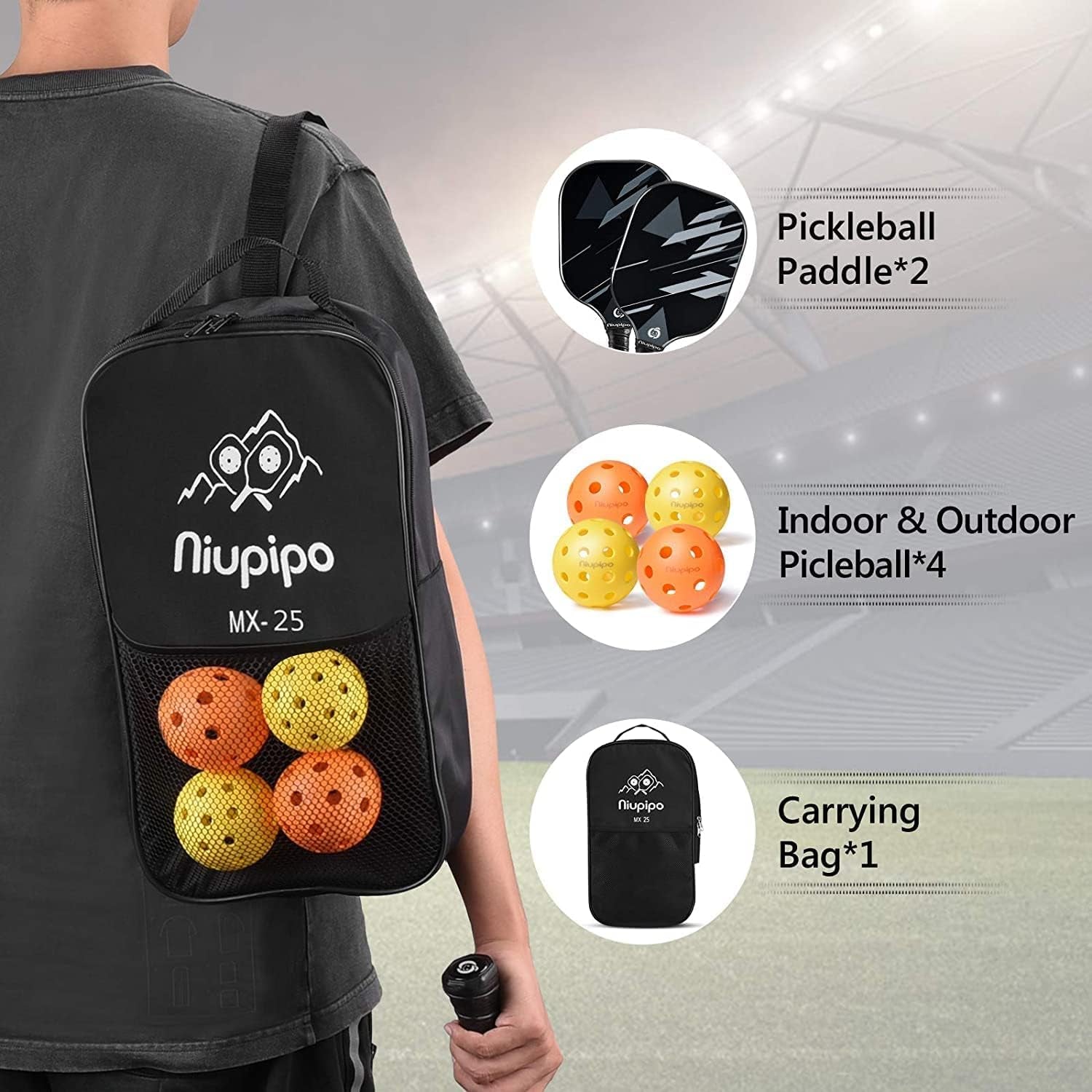 Pickleball Paddles Set - USAPA Approved with Carry Bag
