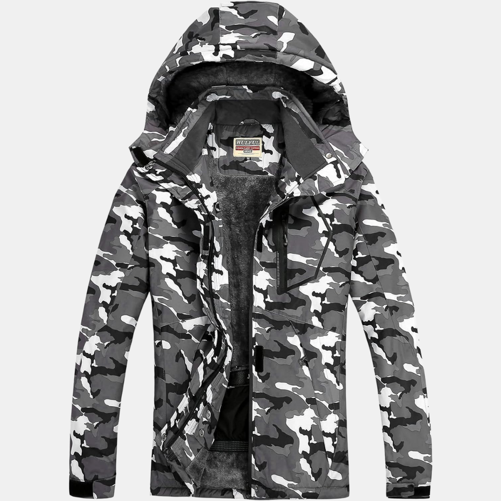 Women's Waterproof Ski Jacket - Fleece-Lined Windbreaker with Hood