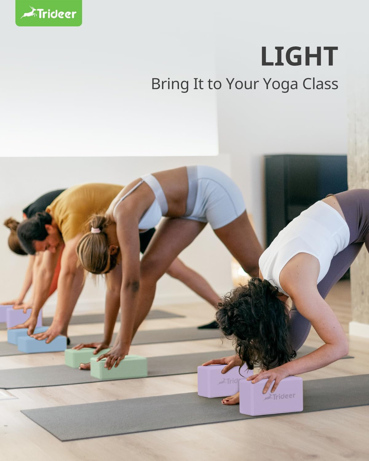 Yoga Blocks 2 Pack - Non-Slip Foam for Alignment & Stretching