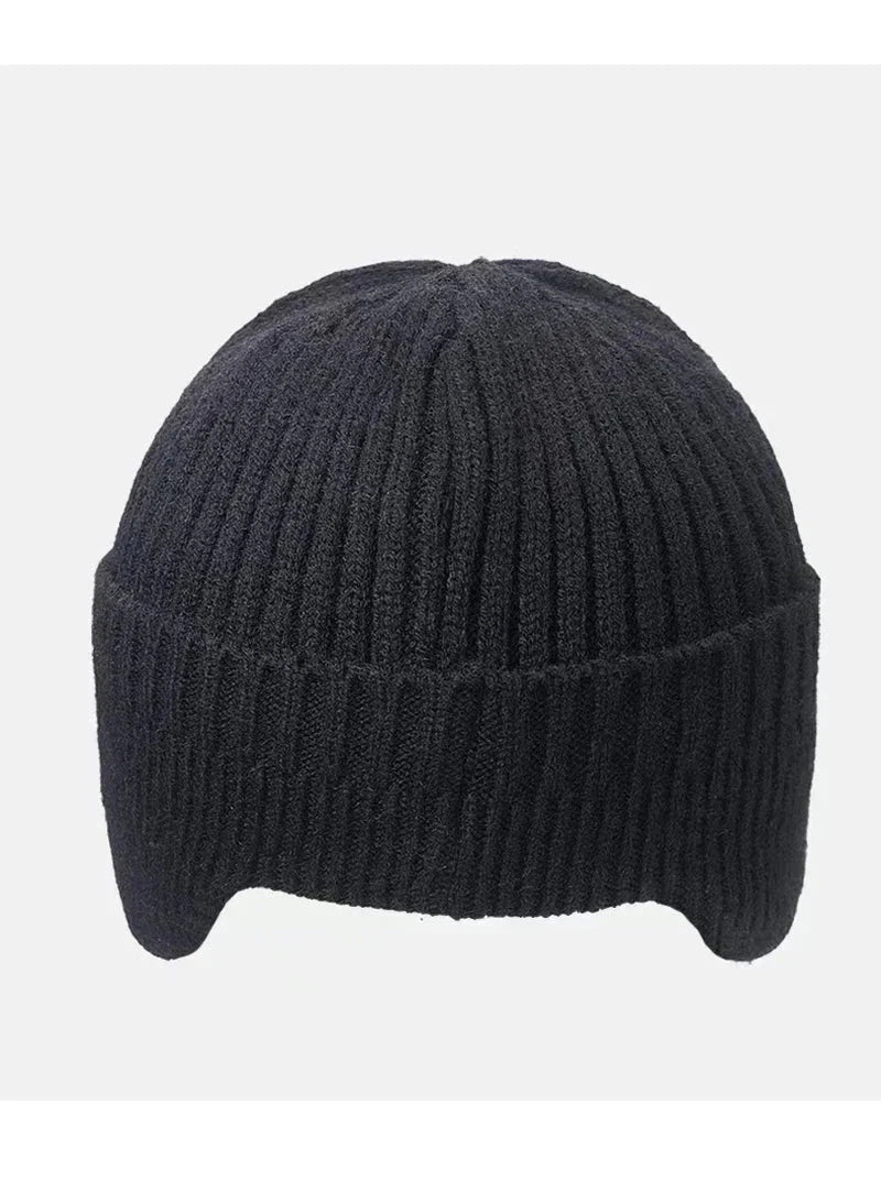Men's Winter Hat - Knitted Cap with Windproof Visor & Ear Protection