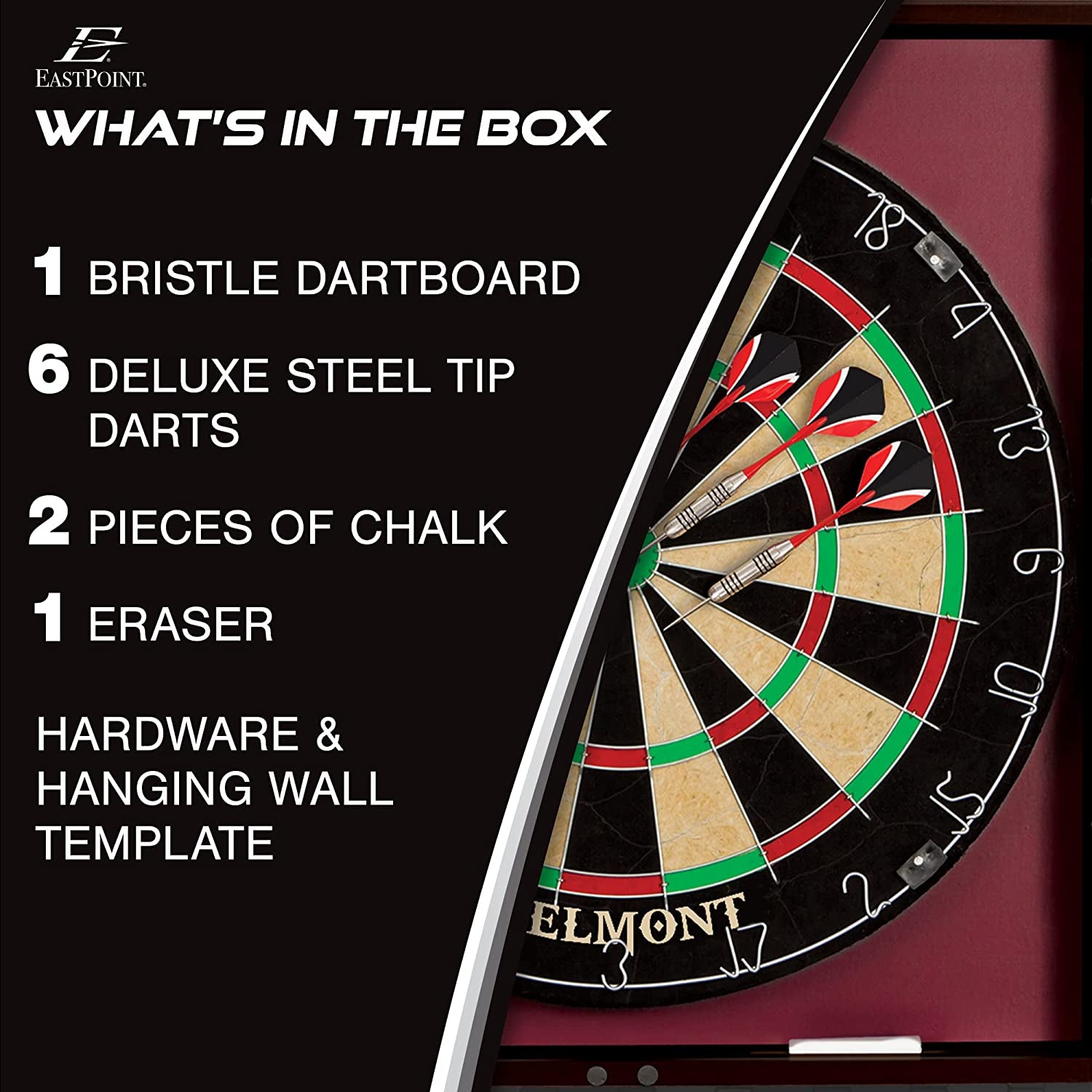 Belmont Bristle Dartboard Set with Stylish Cabinet & Accessories