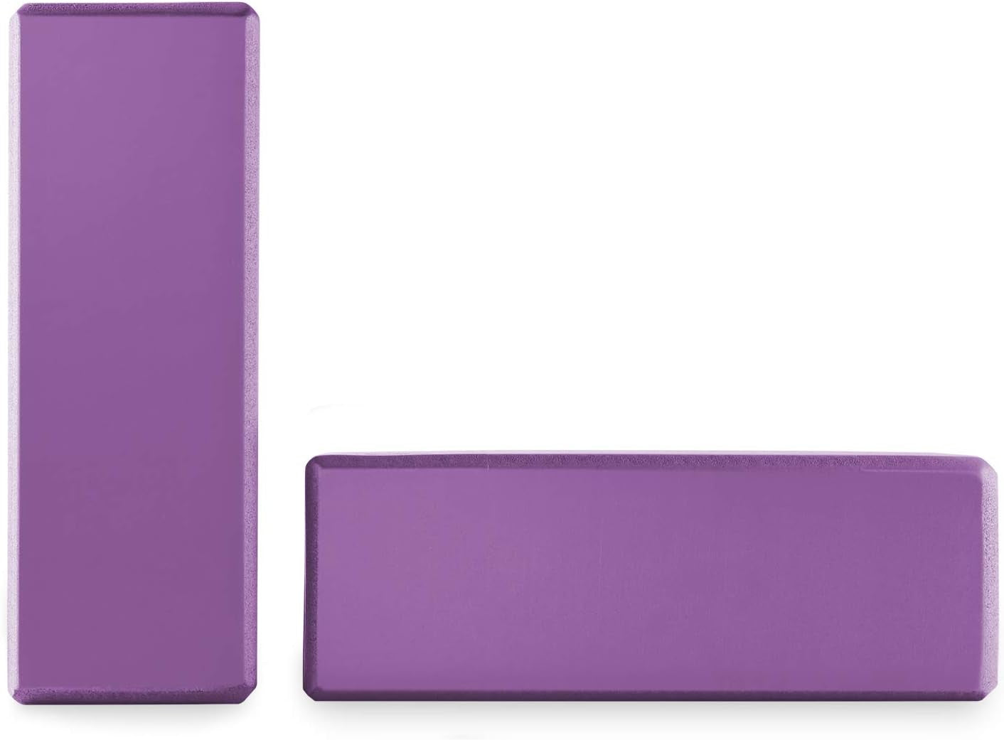 Premium Yoga Block (Set of 2) - 3 Inch Thick EVA Foam Brick - Purple
