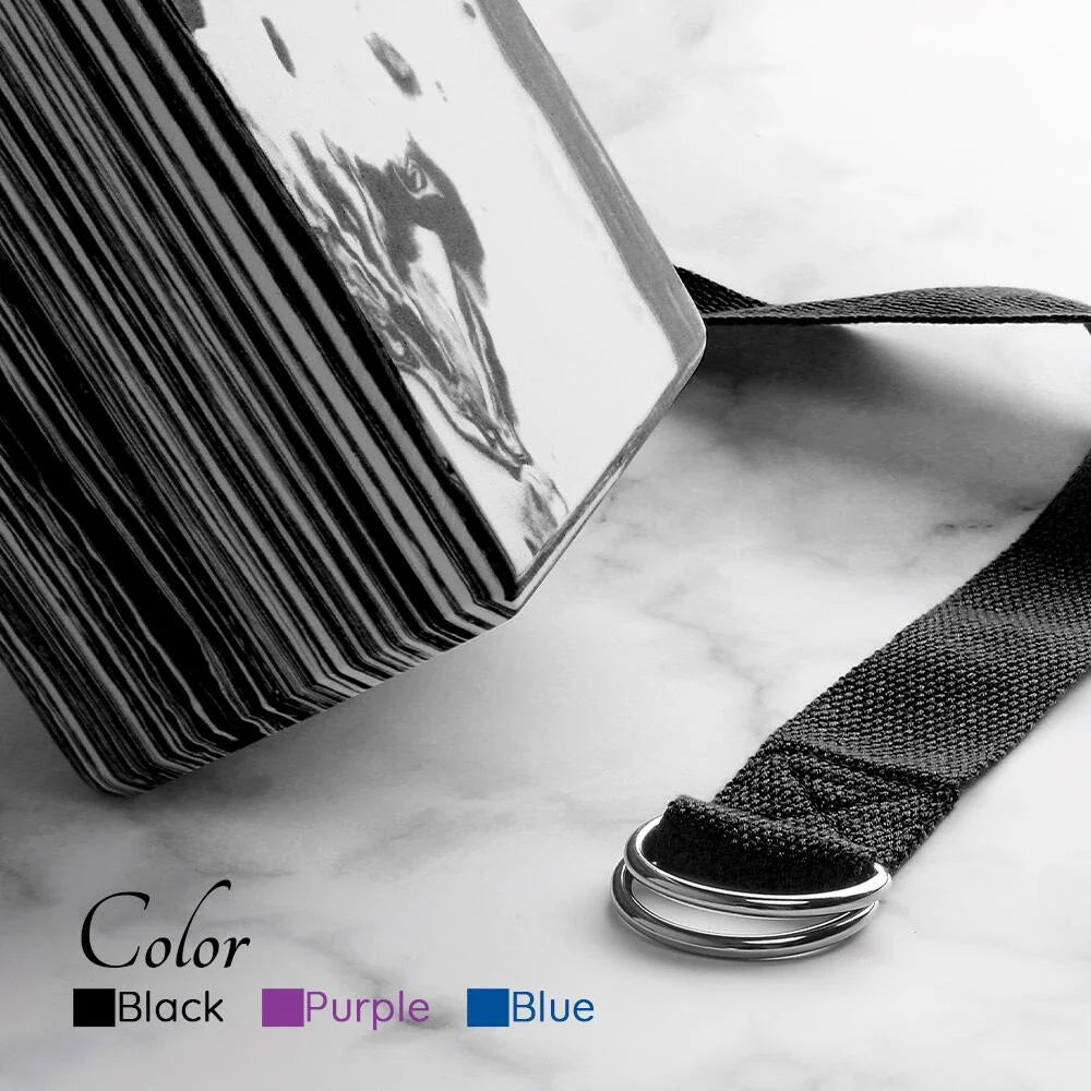 Yoga Block Set 2 Pack with D-Ring Strap - Pilates & Fitness