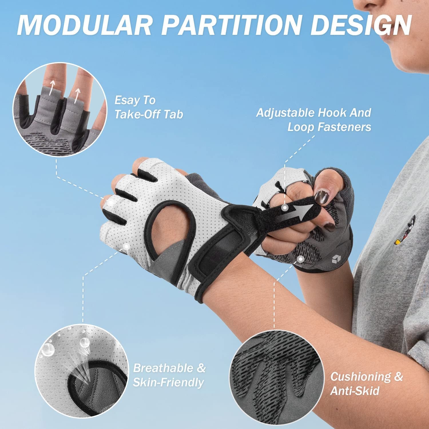 Freedom Workout Gloves - Fingerless Weight Lifting Gloves