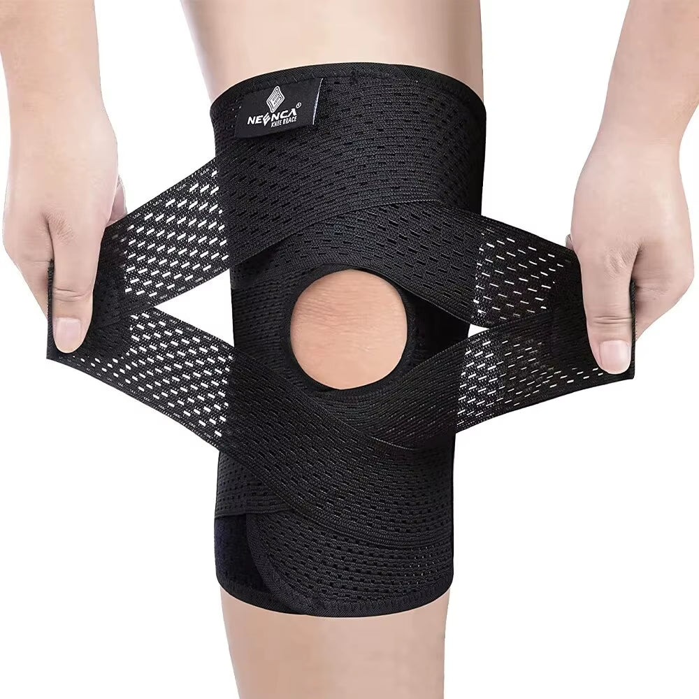 Knee Brace for Knee Pain Compression Knee Support with Air Mesh Fabric Side Stabilizers Meniscus Tear ACL Arthritis Relie