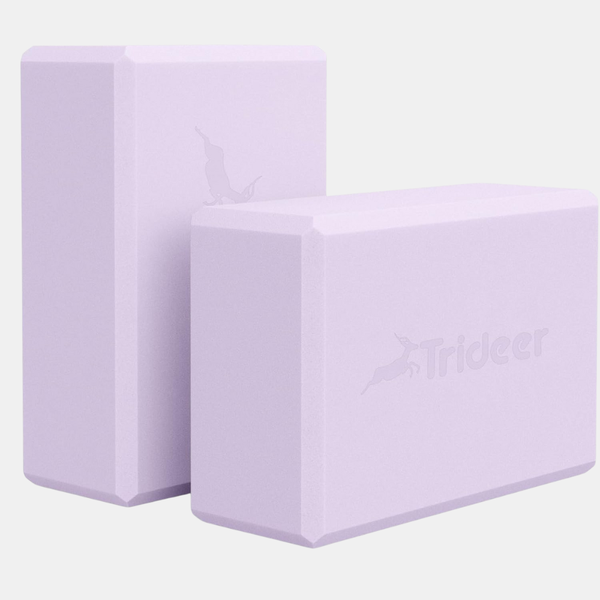 Yoga Blocks 2 Pack - Non-Slip Foam for Alignment & Stretching