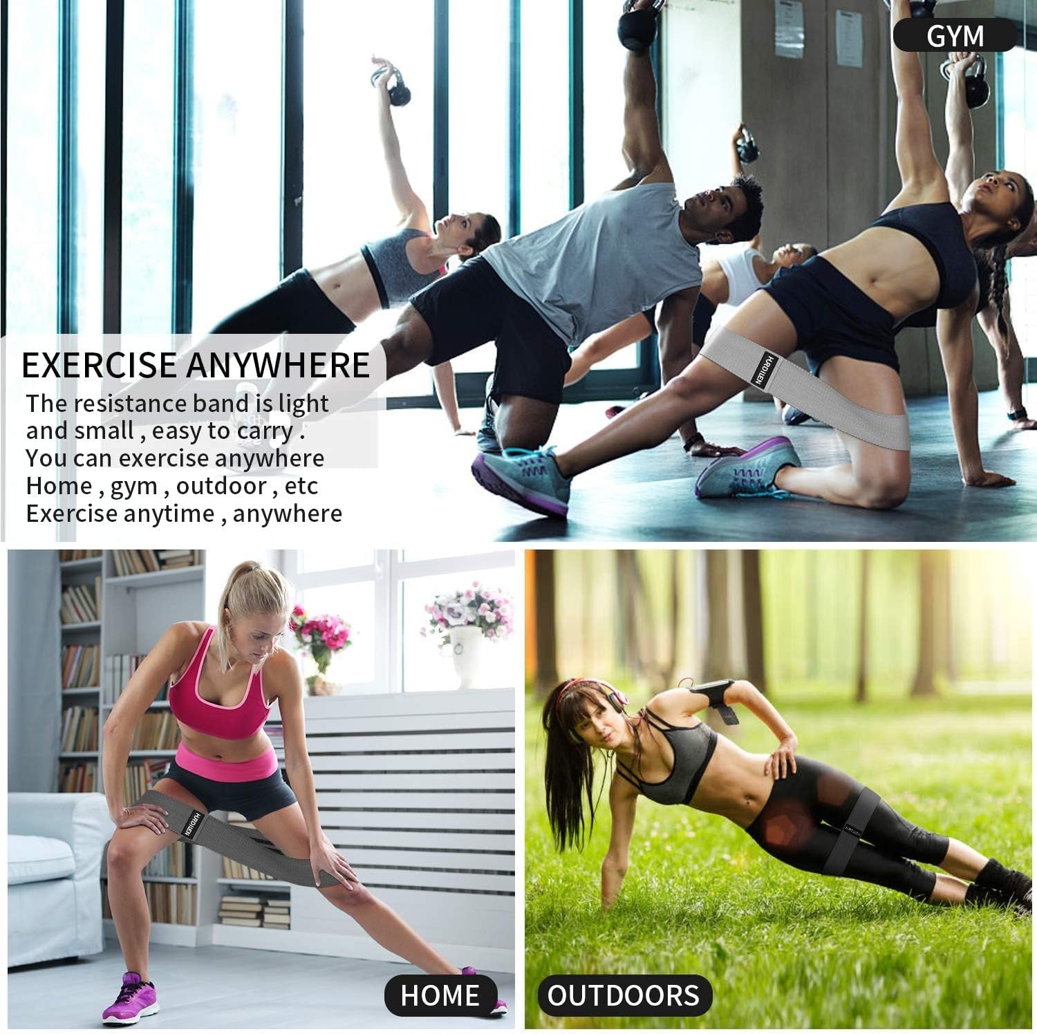 Resistance Bands for Working Out, Women & Men - 3 Levels Elastic Stretch Bands