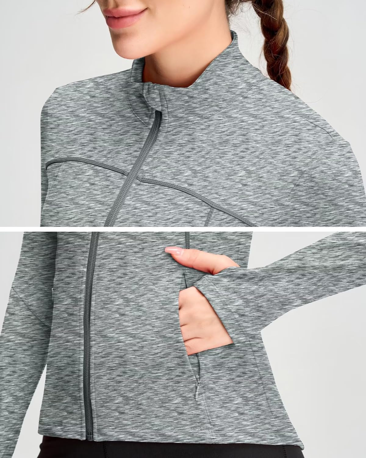 Women's Running & Workout Jacket - Full Zip Yoga Top