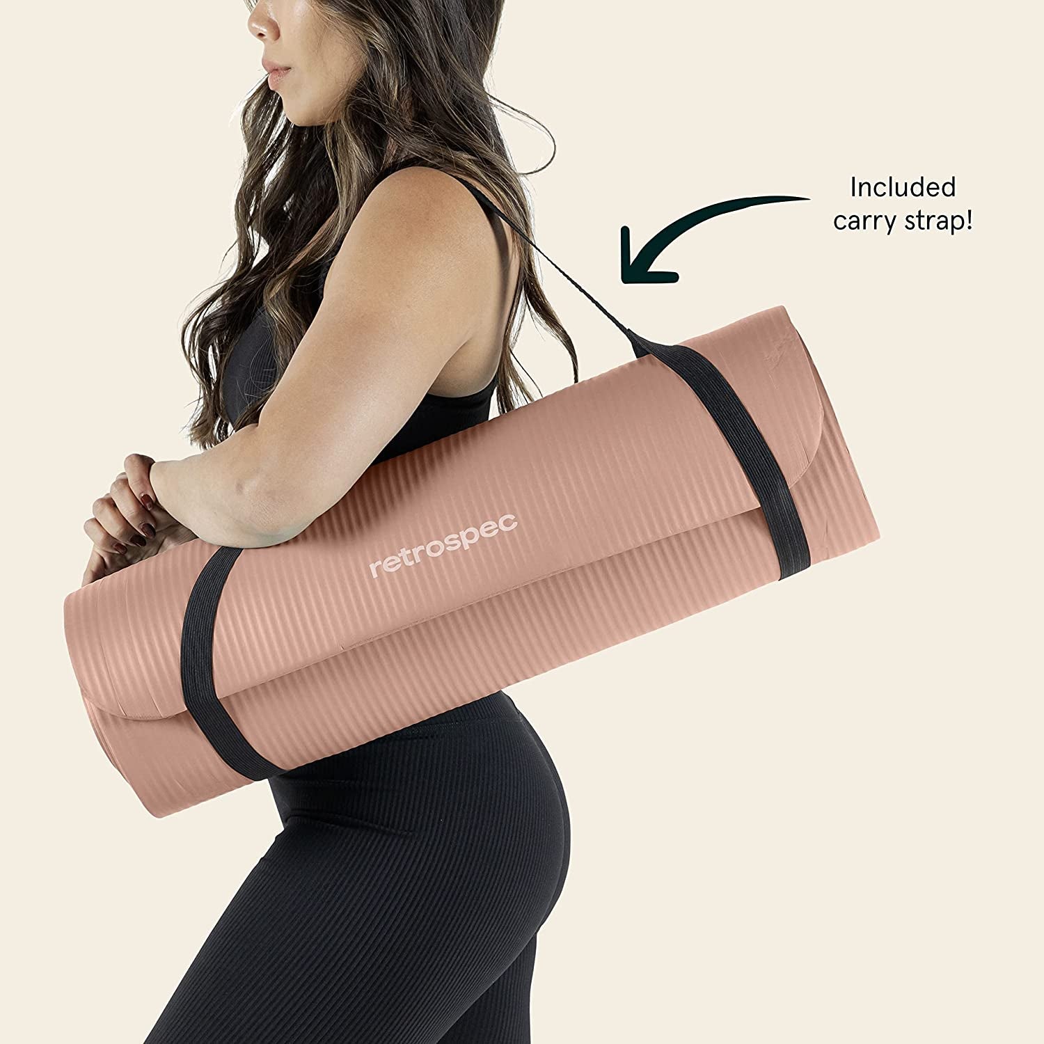 Solana Yoga Mat 1/2" - Non-Slip with Nylon Strap