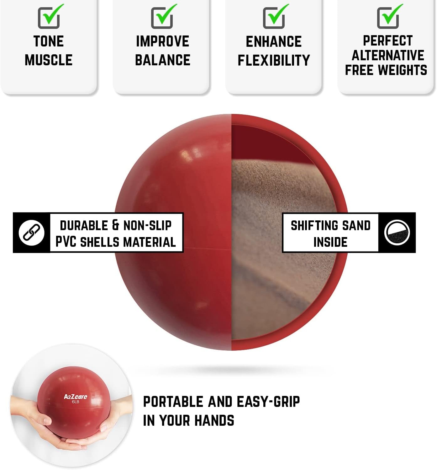 Weighted Toning Ball - Exercise & Pilates Medicine Ball